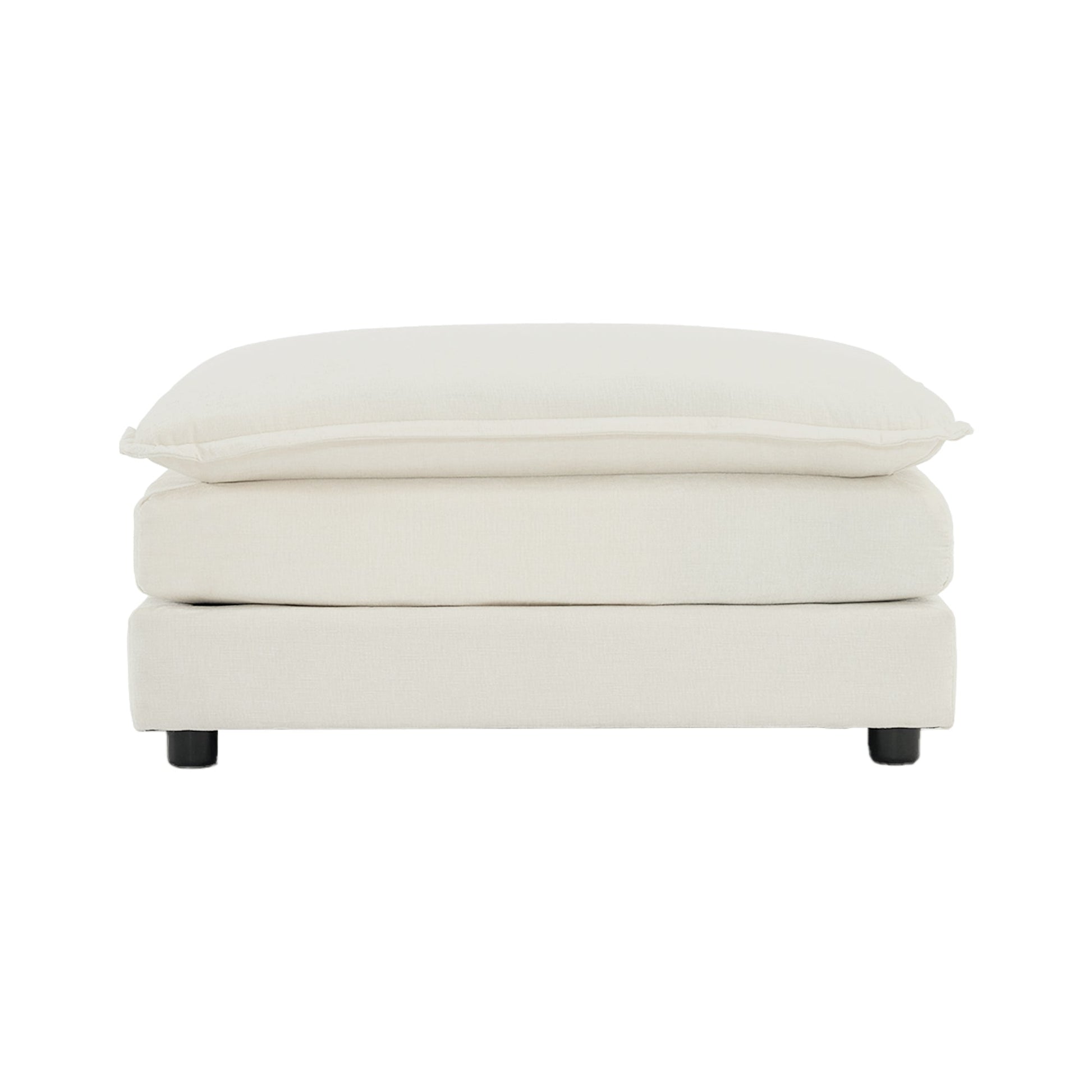 Chenille Fabric Ottomans Footrest to Combine with 2 Seater Sofa, 3 Seater Sofa and 4 Seater Sofa, White Chenille - 1st Choice Furniture Direct