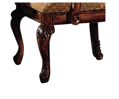 Cherry Upholstered Dining Arm Chair with Queen Anne Legs - 1st Choice Furniture Direct