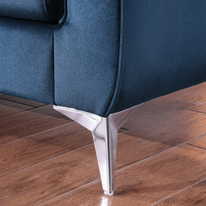 Chesterfield sofa ,Stanford sofa , high quality Chesterfield sofa ,AZURE BLUE, tufted and wrinkled fabric sofa;contemporary Stanford sofa .loverseater; tufted sofa with scroll arm and scroll back - 1st Choice Furniture Direct