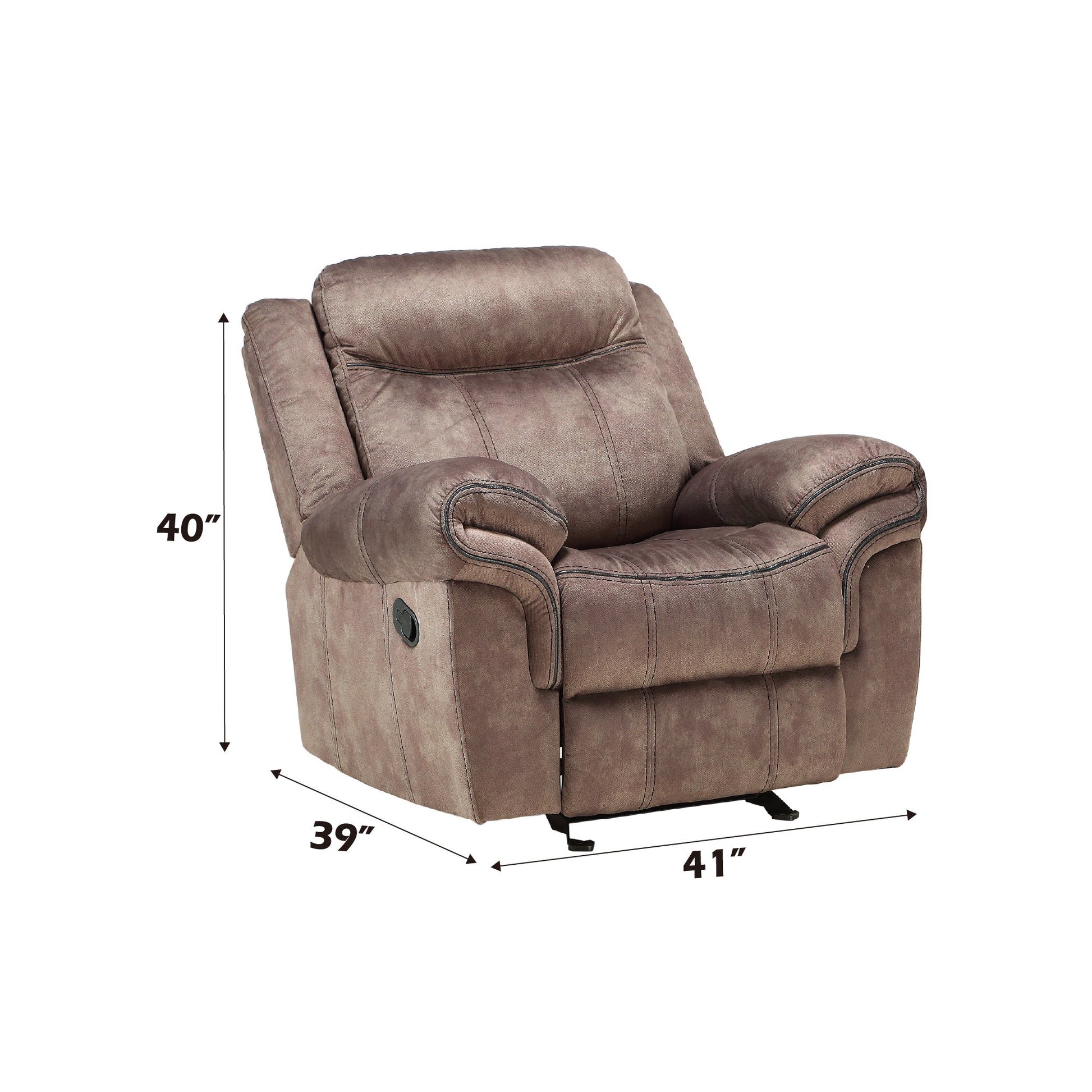 Chocolate Velvet Glider Recliner Chair with Pocket Coil Seating - 1st Choice Furniture Direct