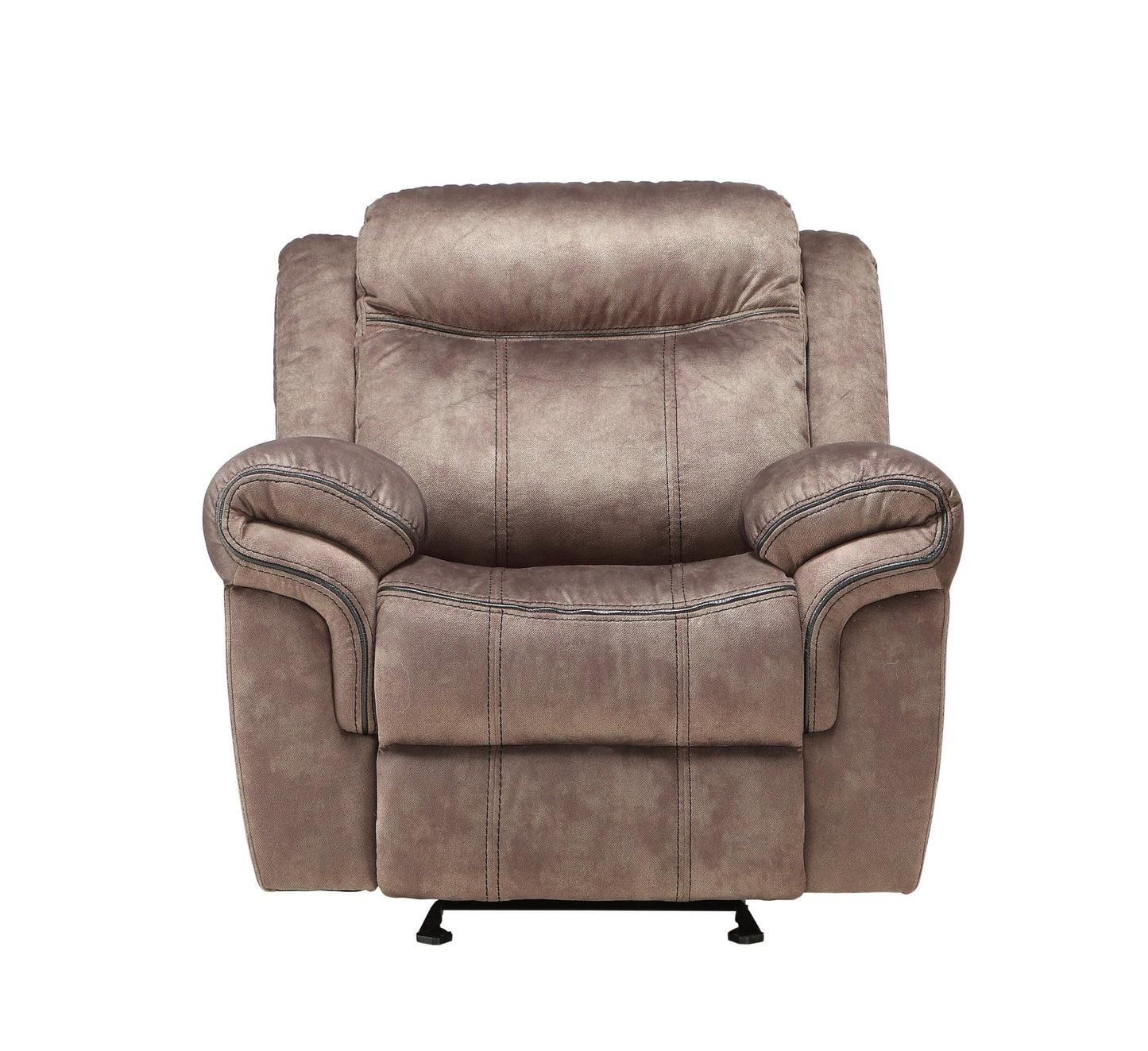 Chocolate Velvet Glider Recliner Chair with Pocket Coil Seating - 1st Choice Furniture Direct