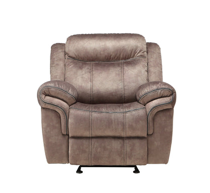 Chocolate Velvet Glider Recliner Chair with Pocket Coil Seating - 1st Choice Furniture Direct