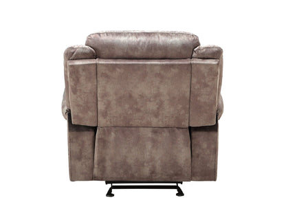 Chocolate Velvet Glider Recliner Chair with Pocket Coil Seating - 1st Choice Furniture Direct