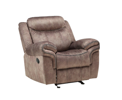 Chocolate Velvet Glider Recliner Chair with Pocket Coil Seating - 1st Choice Furniture Direct