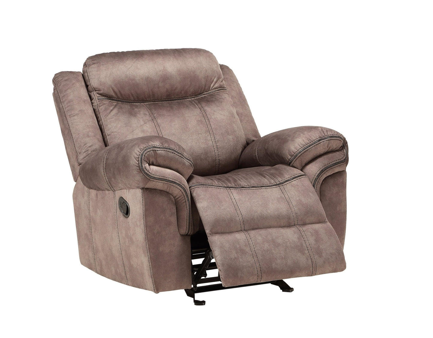 Chocolate Velvet Glider Recliner Chair with Pocket Coil Seating - 1st Choice Furniture Direct