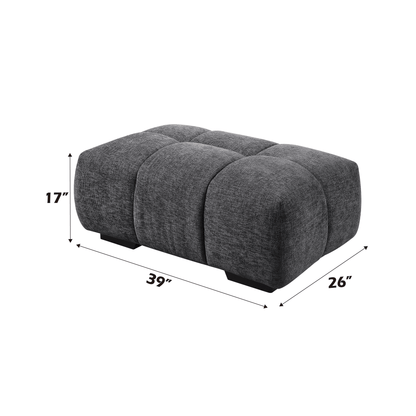 Chosen Gray Chenille Ottoman - 1st Choice Furniture Direct