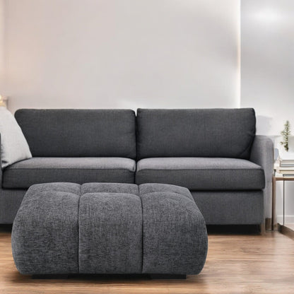 Chosen Gray Chenille Ottoman - 1st Choice Furniture Direct