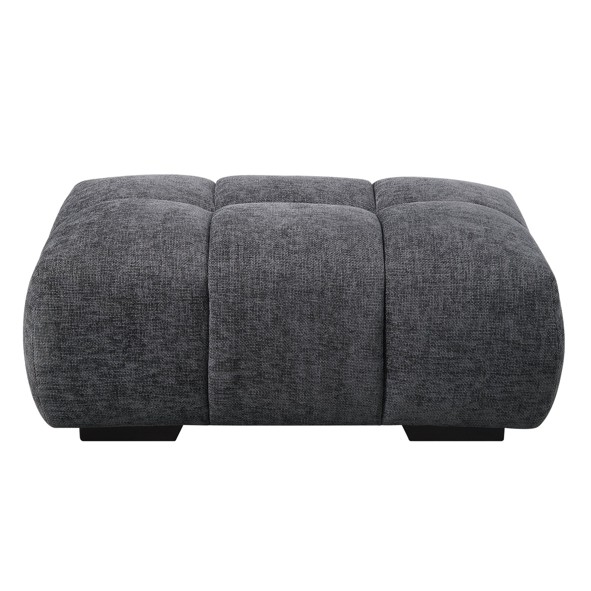 Chosen Gray Chenille Ottoman - 1st Choice Furniture Direct