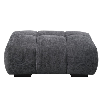 Chosen Gray Chenille Ottoman - 1st Choice Furniture Direct