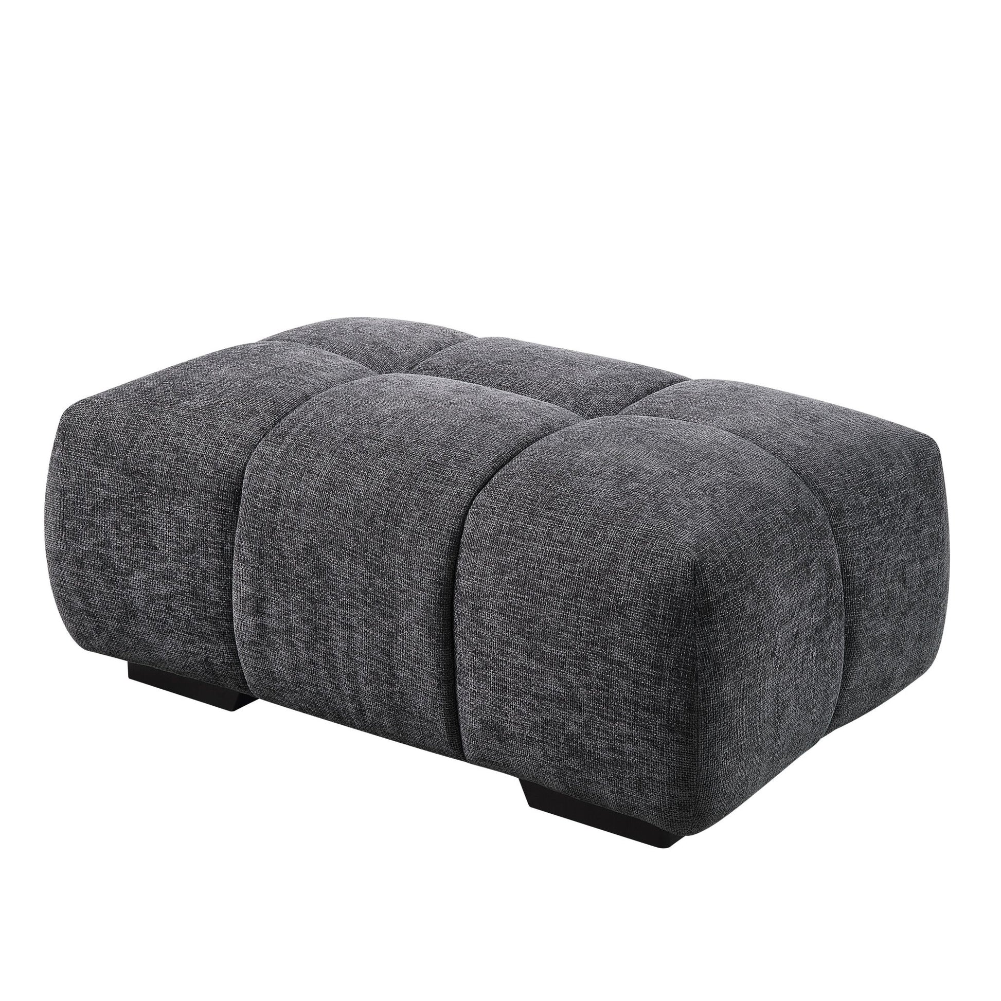 Chosen Gray Chenille Ottoman - 1st Choice Furniture Direct