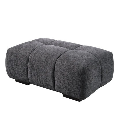 Chosen Gray Chenille Ottoman - 1st Choice Furniture Direct