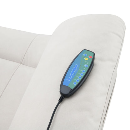 Chriki Beige Fabric Power Recliner w/Lift & Heating & Massage - 1st Choice Furniture Direct