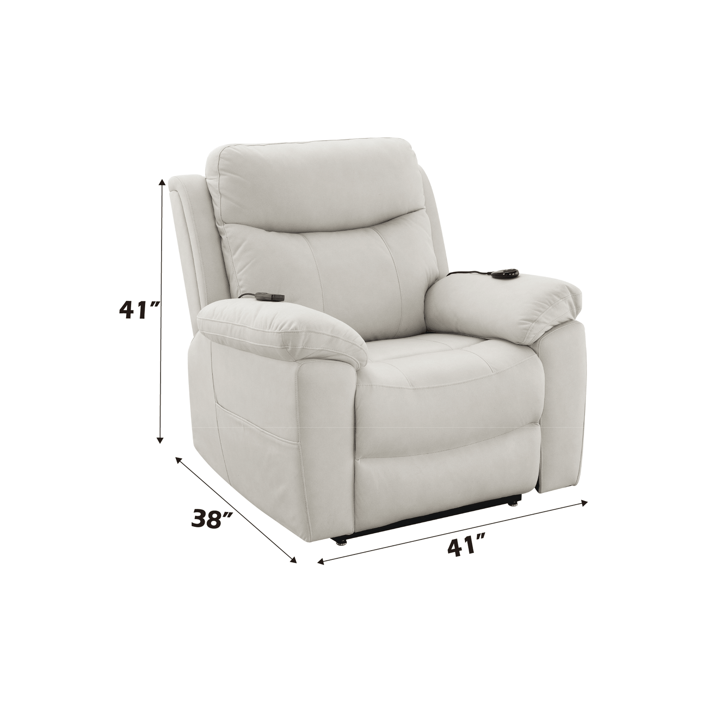 Chriki Beige Fabric Power Recliner w/Lift & Heating & Massage - 1st Choice Furniture Direct