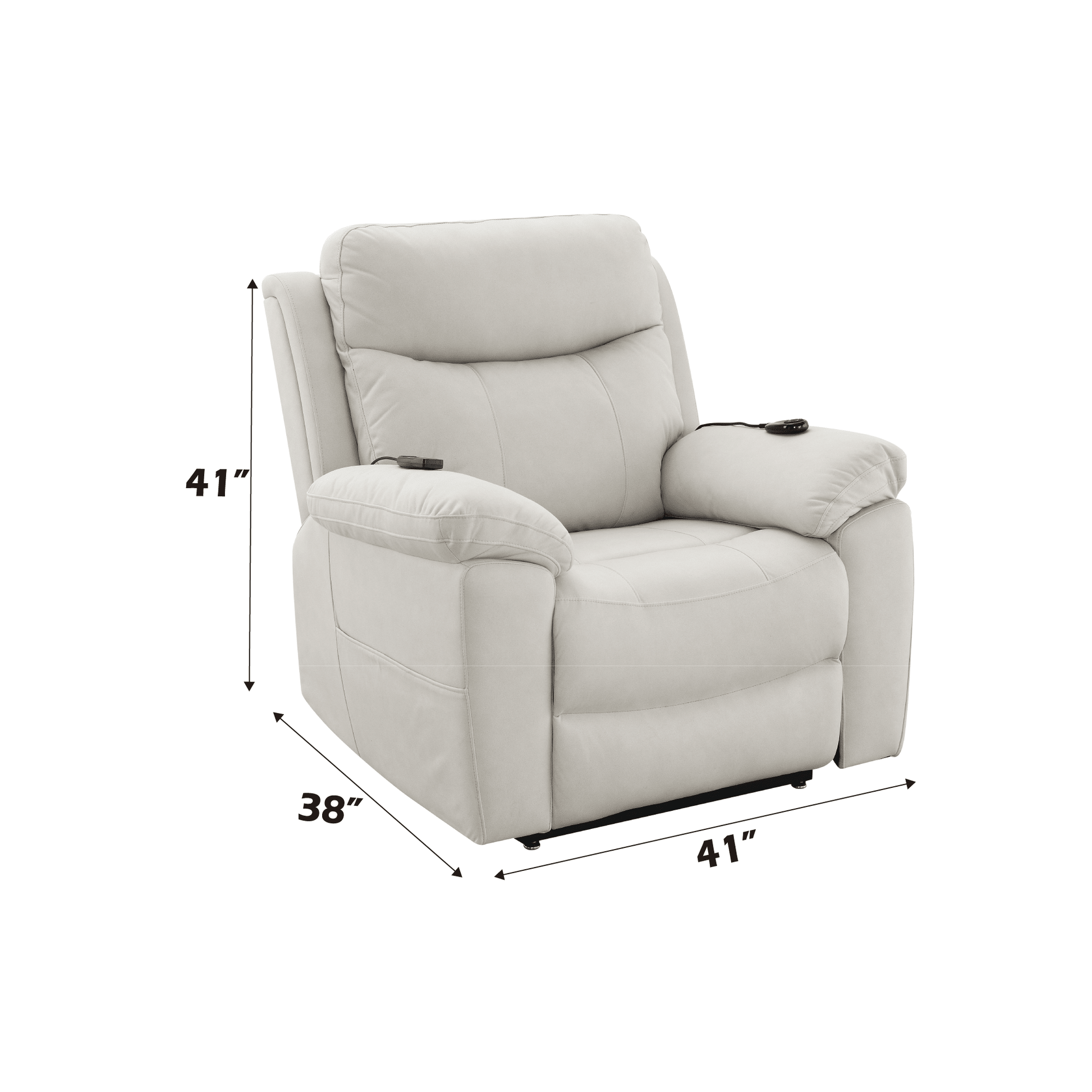 Chriki Beige Fabric Power Recliner w/Lift & Heating & Massage - 1st Choice Furniture Direct
