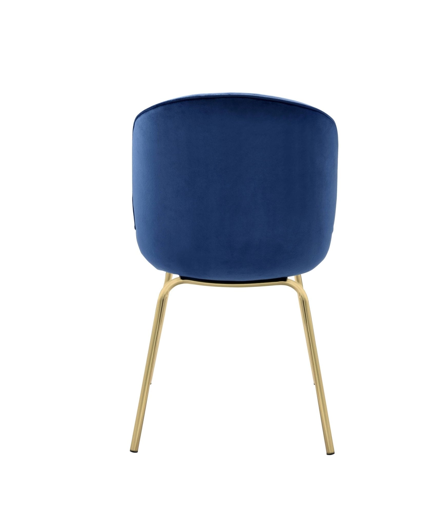 Chuchip Blue Velvet & Gold Finish Side Chair(Set of 2) - 1st Choice Furniture Direct