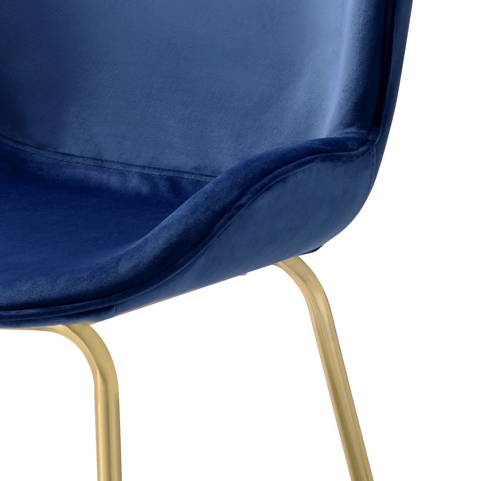 Chuchip Blue Velvet & Gold Finish Side Chair(Set of 2) - 1st Choice Furniture Direct