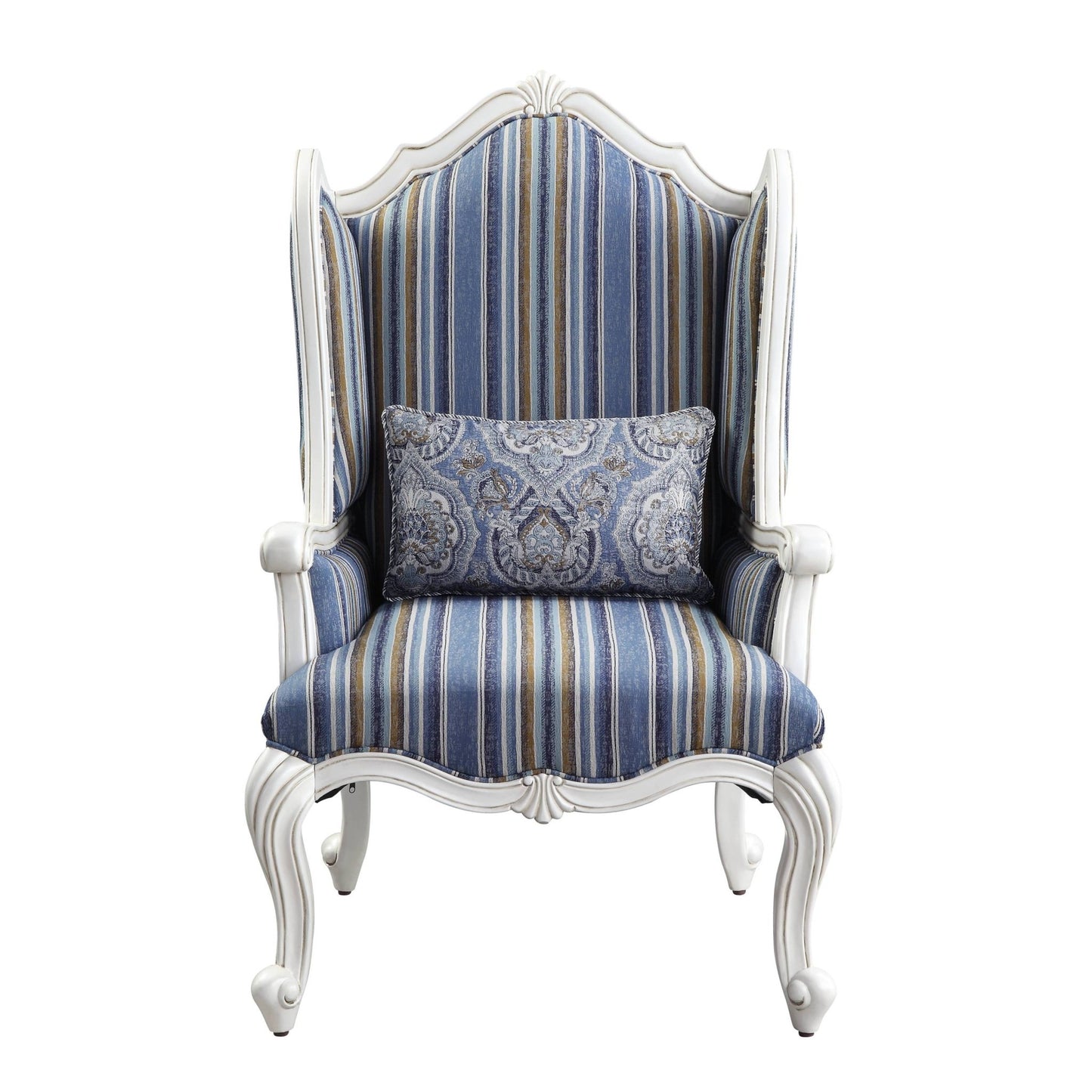 Ciddrenar Fabric & White Finish Chair W/Pillow - 1st Choice Furniture Direct