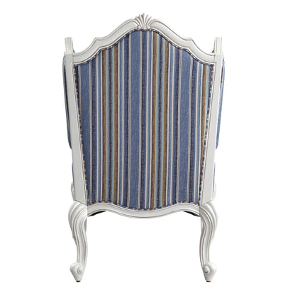 Ciddrenar Fabric & White Finish Chair W/Pillow - 1st Choice Furniture Direct