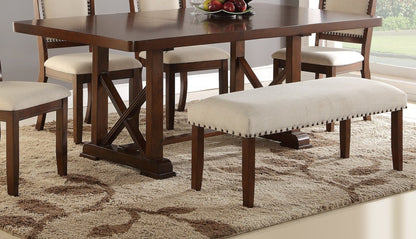 Classic Cherry Veneer 1pc Dining Table w Leaf Unique Design Base W Leg Support Kitchen Dining Room - 1st Choice Furniture Direct