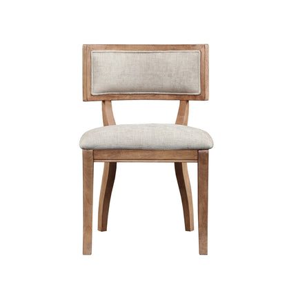 Classic Dining Chair Set of 2 with Curved Back in Wire Brushed Birch Finish - 1st Choice Furniture Direct
