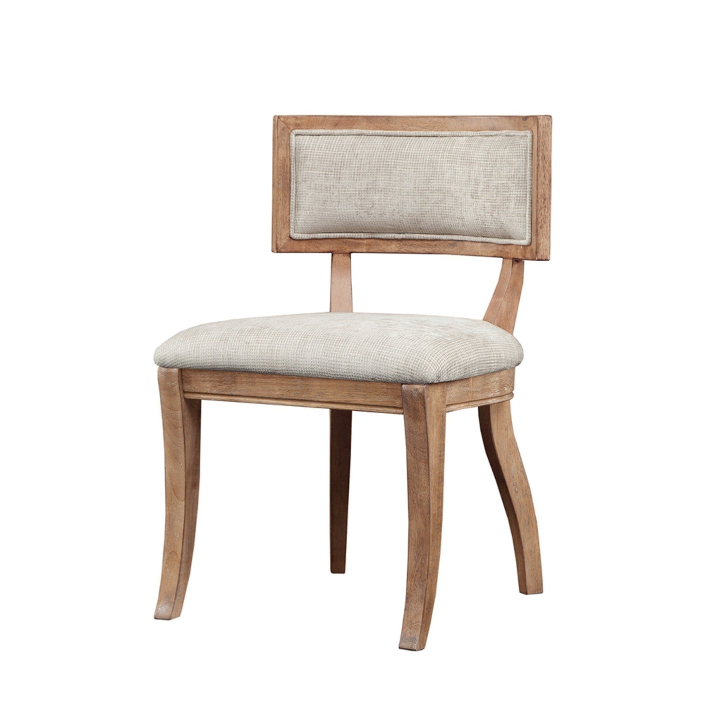 Classic Dining Chair Set of 2 with Curved Back in Wire Brushed Birch Finish - 1st Choice Furniture Direct