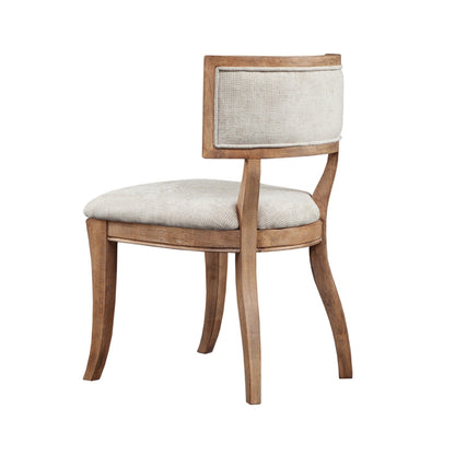 Classic Dining Chair Set of 2 with Curved Back in Wire Brushed Birch Finish - 1st Choice Furniture Direct