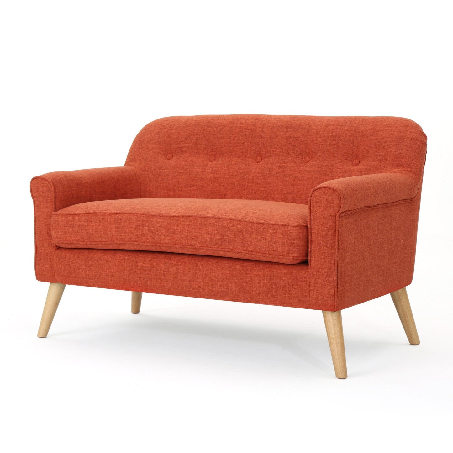 Classic Loveseat with Rolled Armrests and Button - Tufting - 1st Choice Furniture Direct