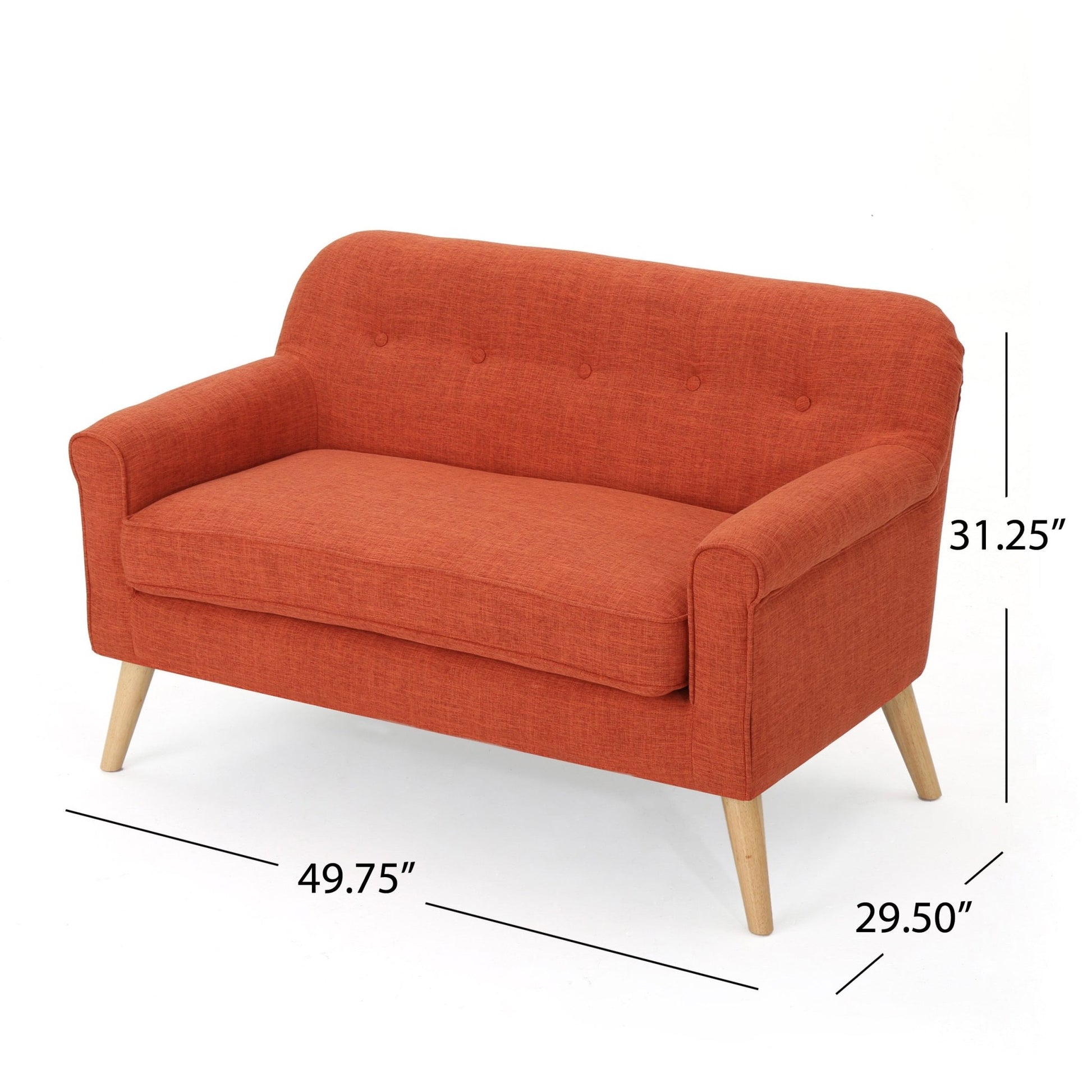 Classic Loveseat with Rolled Armrests and Button - Tufting - 1st Choice Furniture Direct