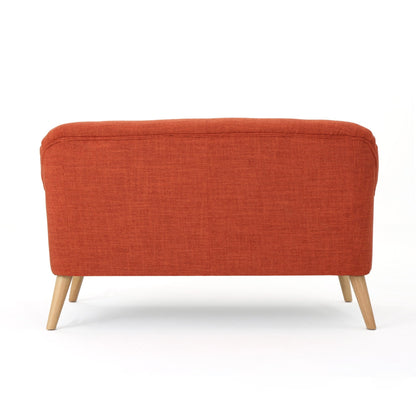 Classic Loveseat with Rolled Armrests and Button - Tufting - 1st Choice Furniture Direct