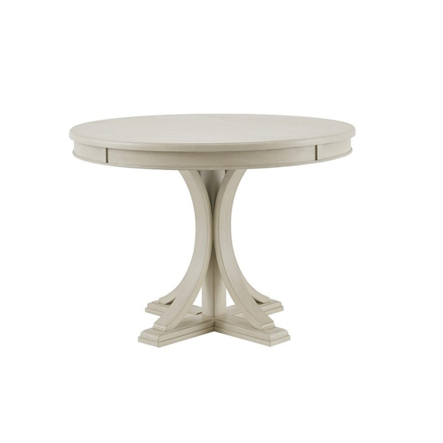 Classic Round Dining Table with Solid Wood Finish, Antique Cream, 44' Diameter - 1st Choice Furniture Direct