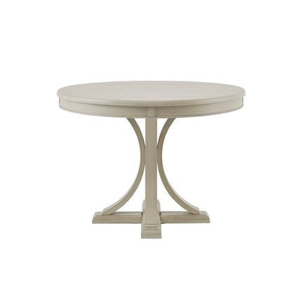 Classic Round Dining Table with Solid Wood Finish, Antique Cream, 44' Diameter - 1st Choice Furniture Direct