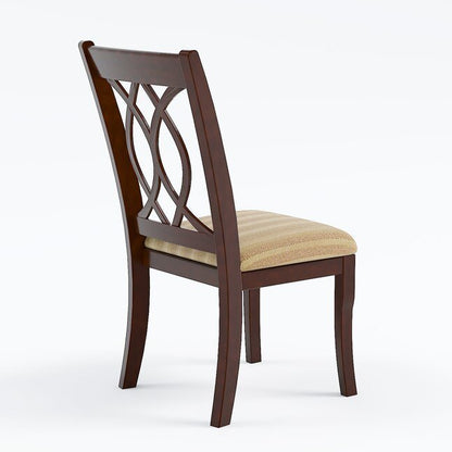 Classic Transitional Dining Chairs Brown Cherry Solid wood Padded Fabric Seat Set of 2 Side Chairs Dining Room Furniture Beautifully - crafted chairs - 1st Choice Furniture Direct