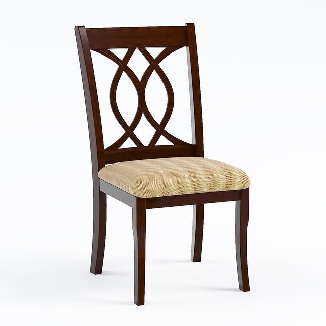 Classic Transitional Dining Chairs Brown Cherry Solid wood Padded Fabric Seat Set of 2 Side Chairs Dining Room Furniture Beautifully - crafted chairs - 1st Choice Furniture Direct