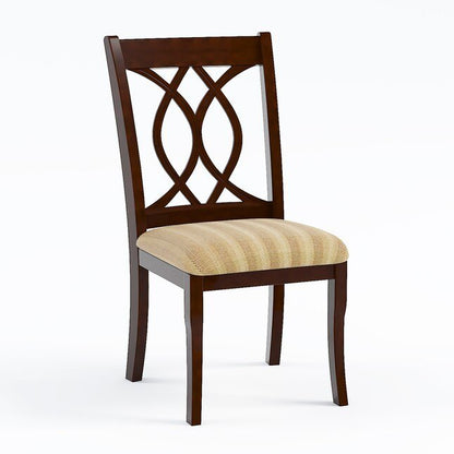 Classic Transitional Dining Chairs Brown Cherry Solid wood Padded Fabric Seat Set of 2 Side Chairs Dining Room Furniture Beautifully - crafted chairs - 1st Choice Furniture Direct