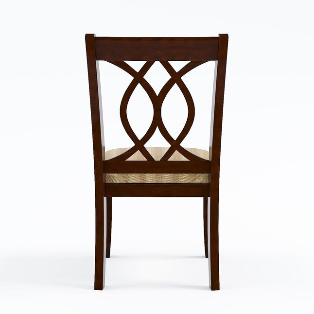Classic Transitional Dining Chairs Brown Cherry Solid wood Padded Fabric Seat Set of 2 Side Chairs Dining Room Furniture Beautifully - crafted chairs - 1st Choice Furniture Direct