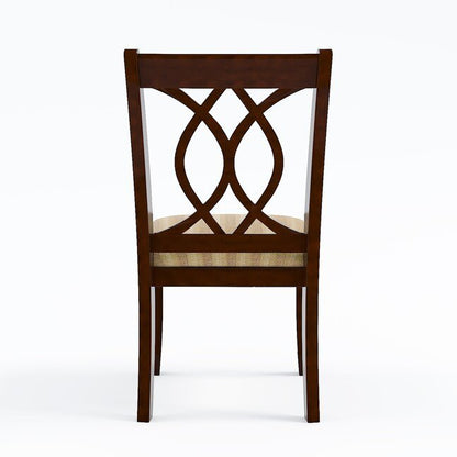 Classic Transitional Dining Chairs Brown Cherry Solid wood Padded Fabric Seat Set of 2 Side Chairs Dining Room Furniture Beautifully - crafted chairs - 1st Choice Furniture Direct