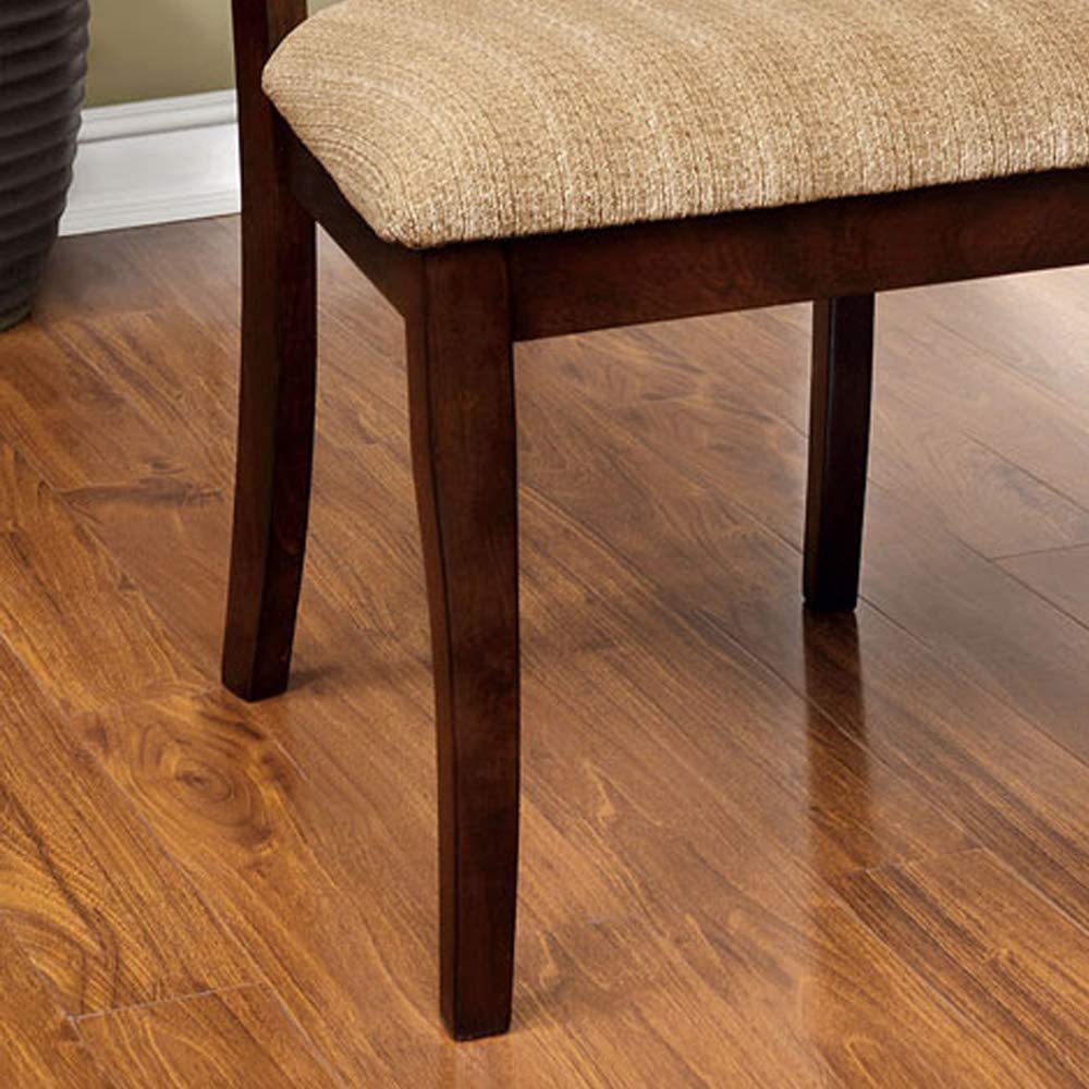 Classic Transitional Dining Chairs Brown Cherry Solid wood Padded Fabric Seat Set of 2 Side Chairs Dining Room Furniture Beautifully - crafted chairs - 1st Choice Furniture Direct