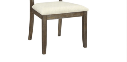 Claudia Beige Linen & Salvage Brown Finish Side Chair (Set of 2) - 1st Choice Furniture Direct