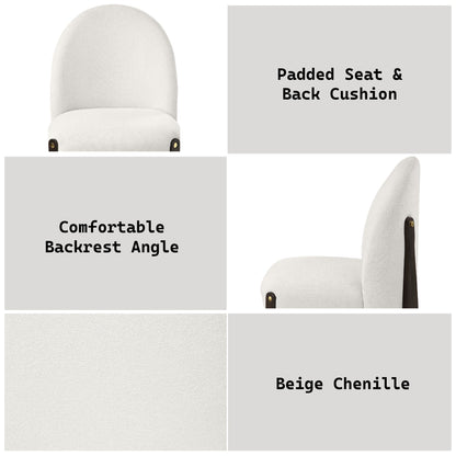 Clayten Beige Fabric Side Chair (Set of 2) - 1st Choice Furniture Direct
