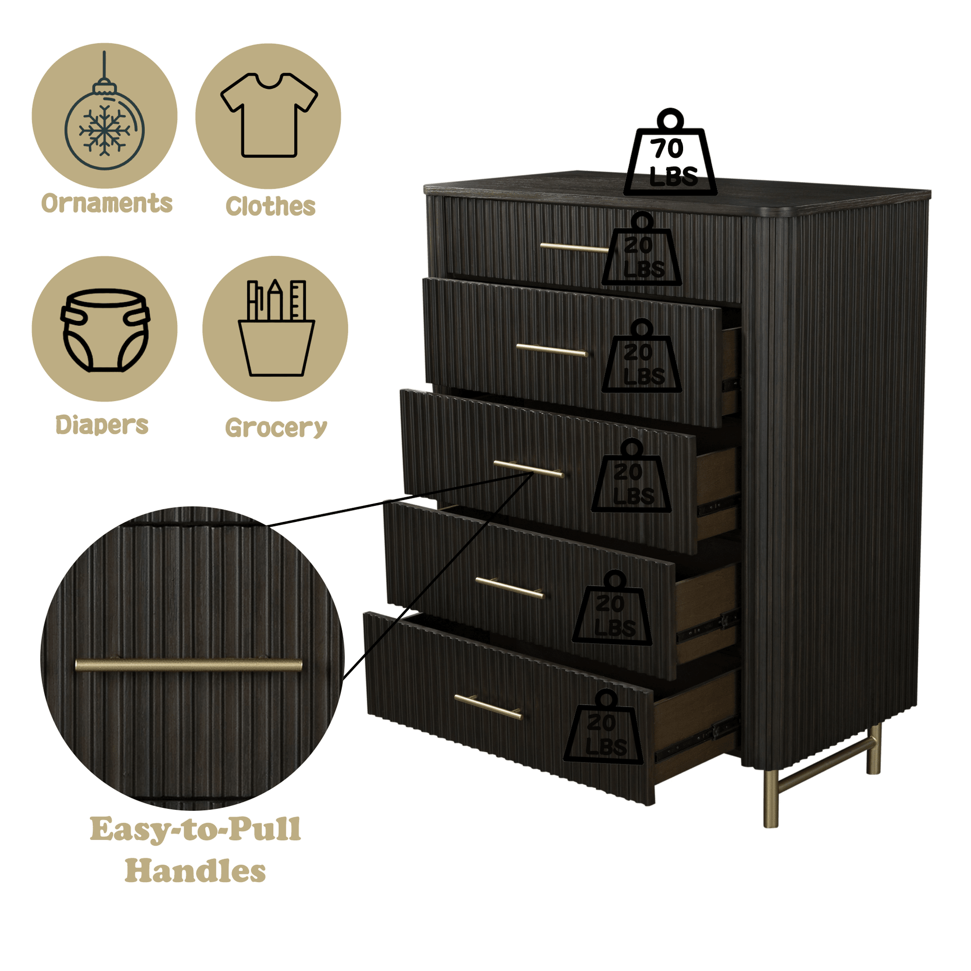 Clayten Espreeso Finish Chest - 1st Choice Furniture Direct