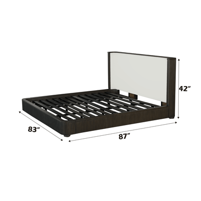 Clayten Fabric & Espresso Finish Eastern King Bed - 1st Choice Furniture Direct