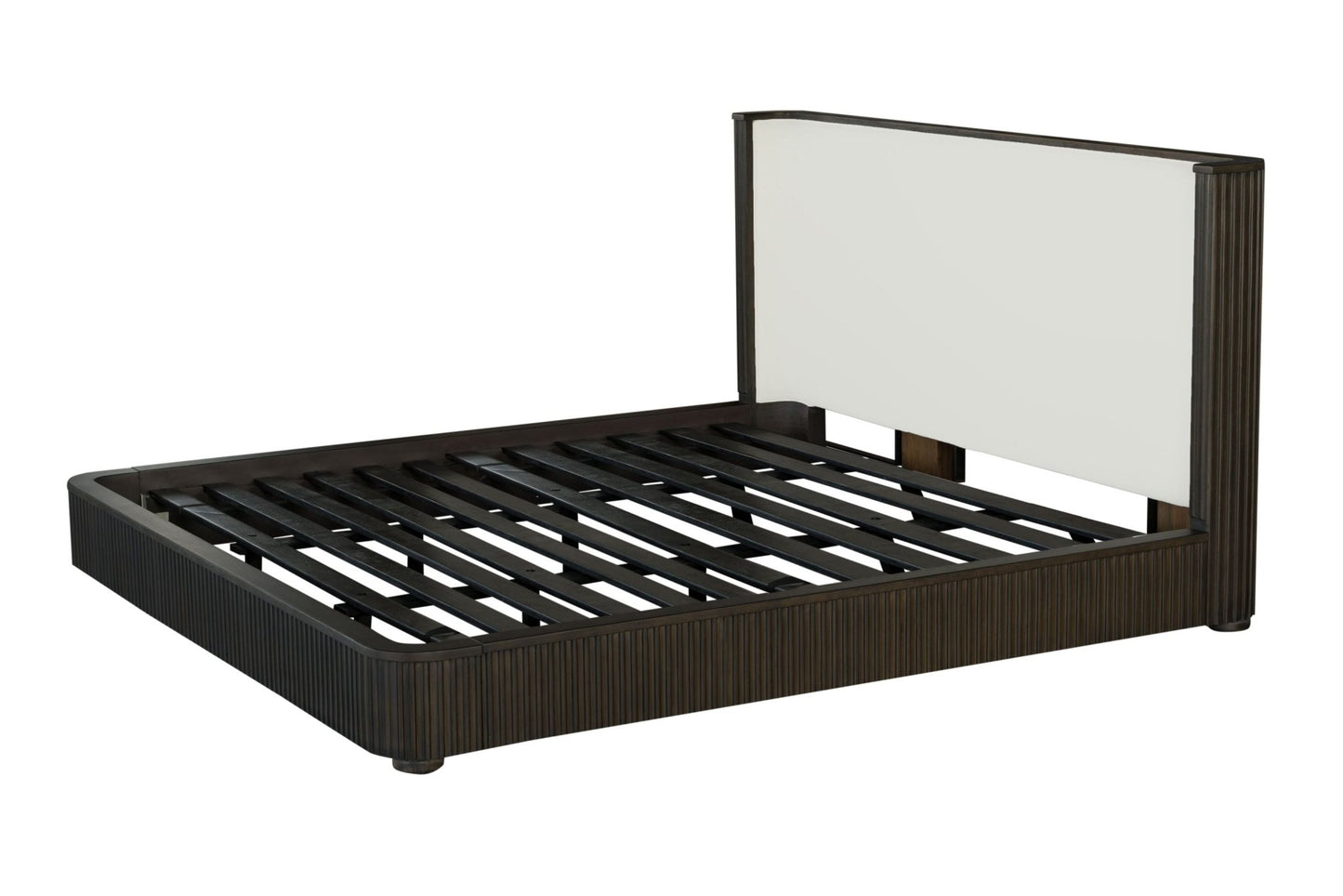 Clayten Fabric & Espresso Finish Eastern King Bed - 1st Choice Furniture Direct