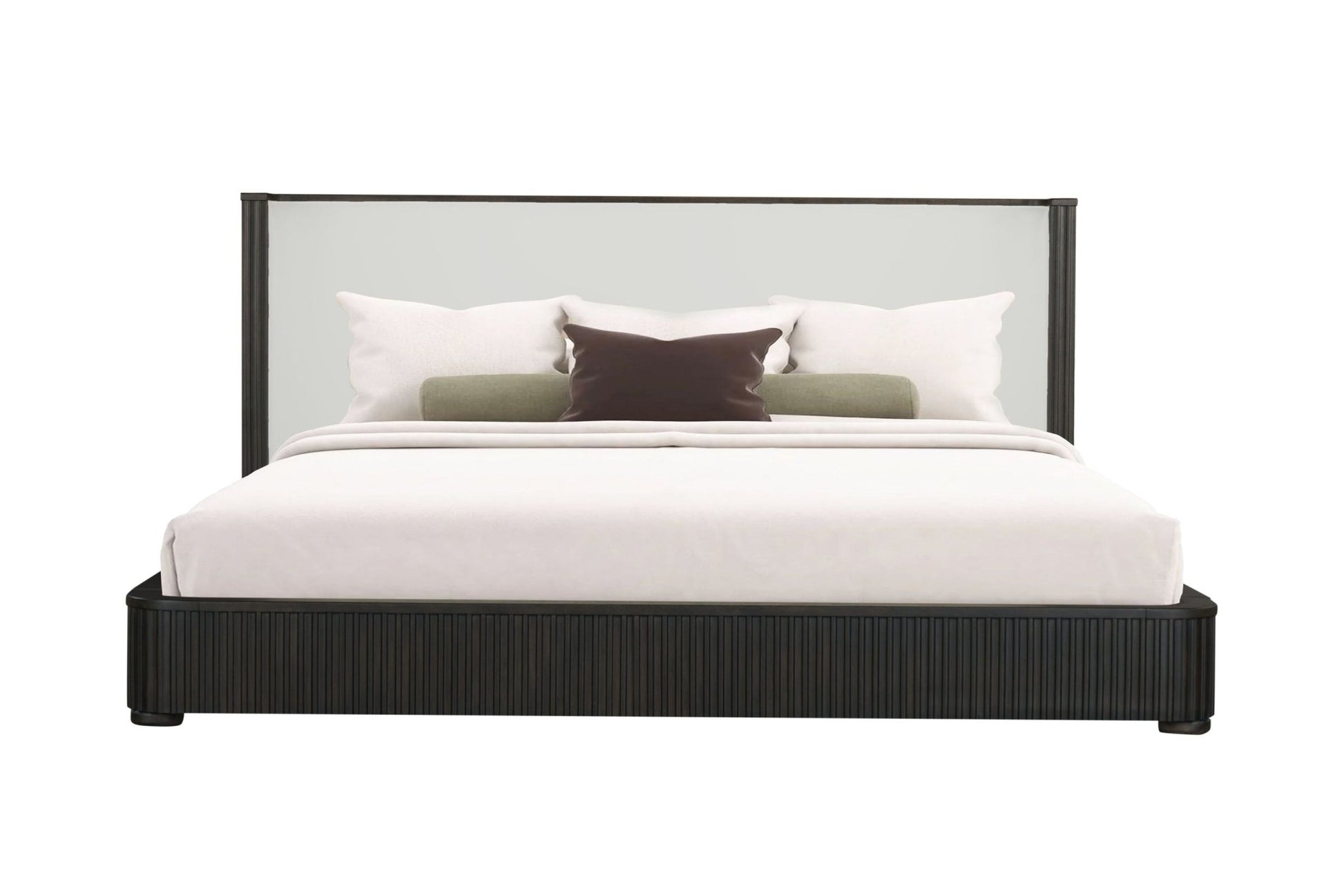 Clayten Fabric & Espresso Finish Eastern King Bed - 1st Choice Furniture Direct