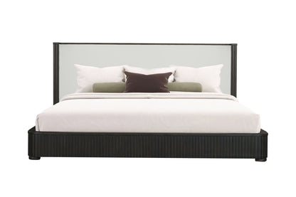 Clayten Fabric & Espresso Finish Queen Bed - 1st Choice Furniture Direct