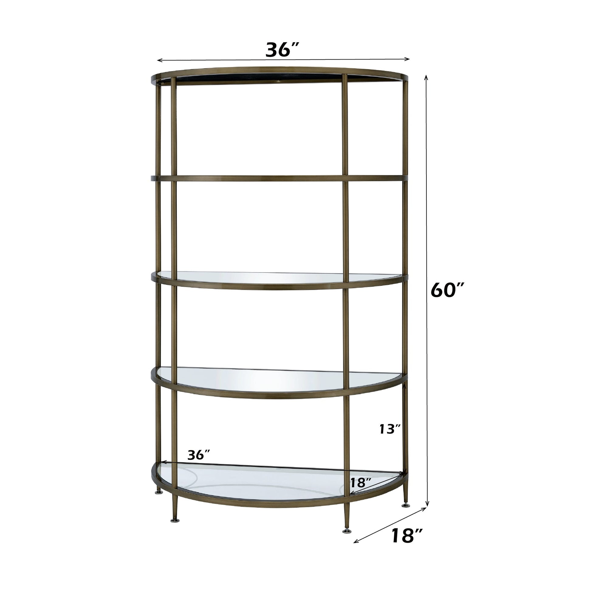 Clear 5-Tier Glass Display Shelf with Metal Frame - 1st Choice Furniture Direct