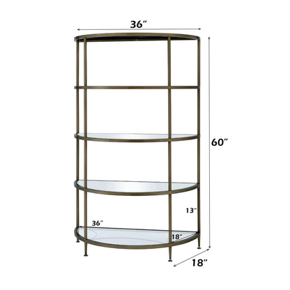 Clear 5-Tier Glass Display Shelf with Metal Frame - 1st Choice Furniture Direct