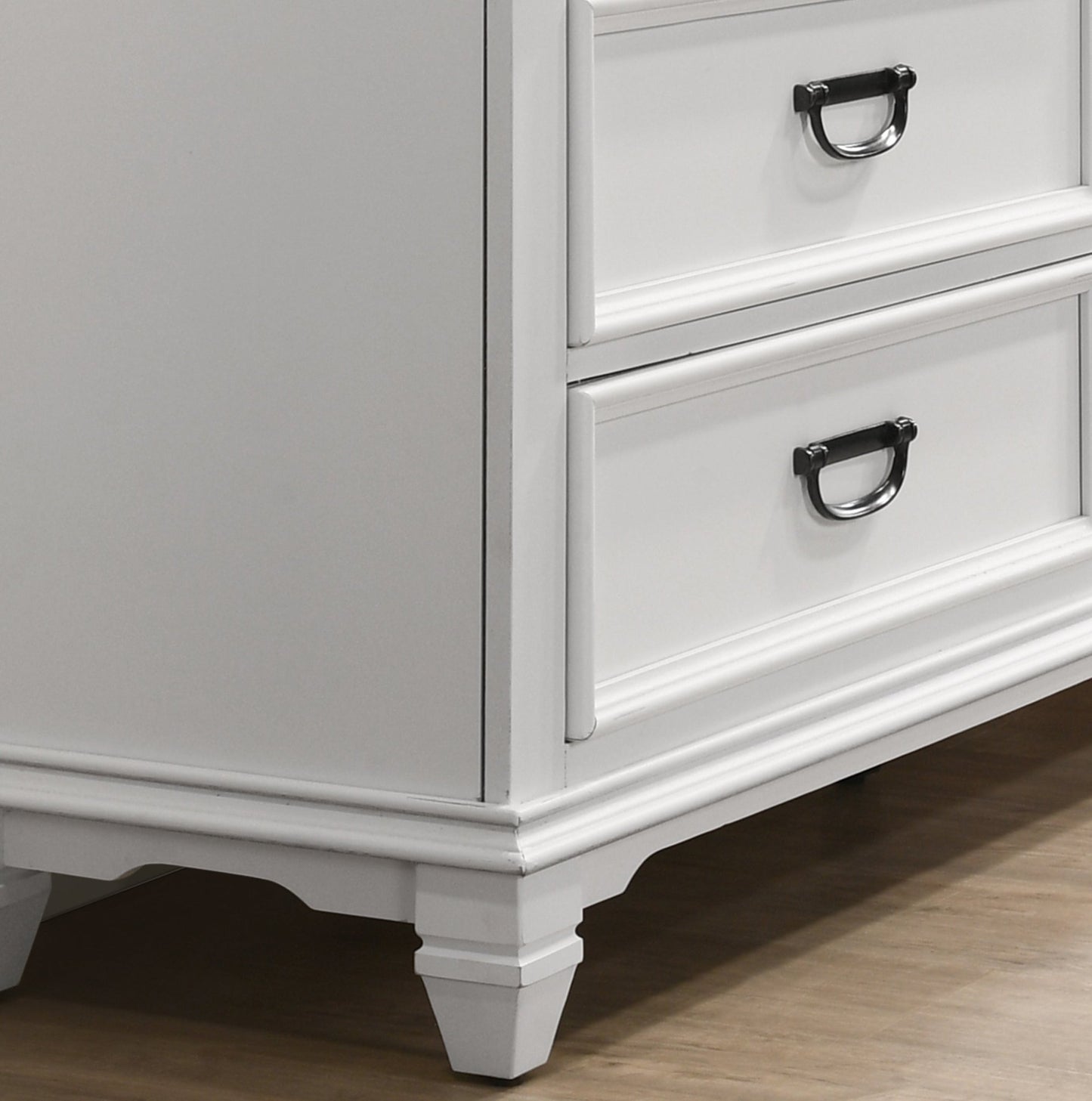 Clelane Wood 3 - Drawer Nightstand, Weathered White and Gray - 1st Choice Furniture Direct