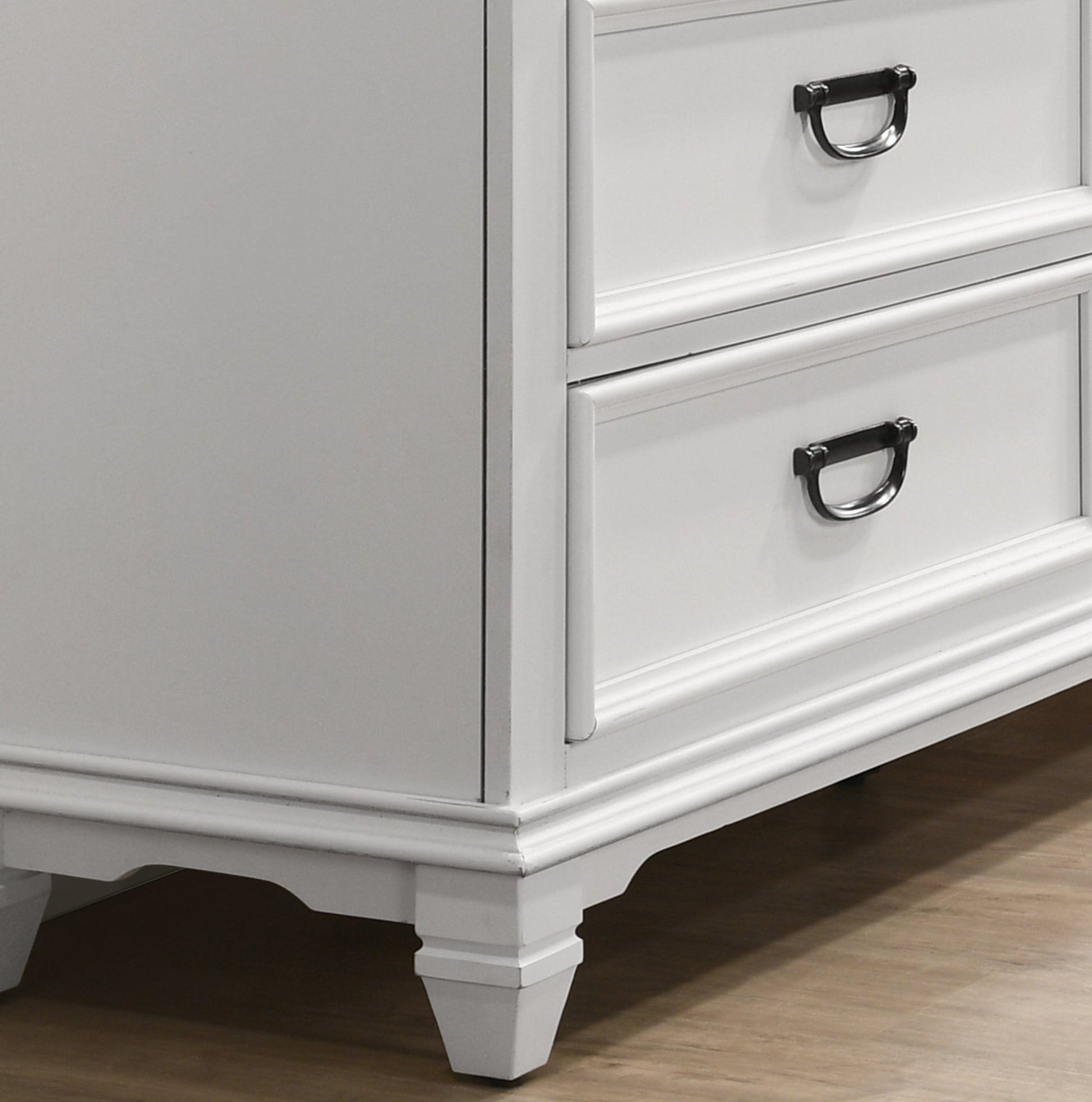 Clelane Wood 3 - Drawer Nightstand, Weathered White and Gray - 1st Choice Furniture Direct