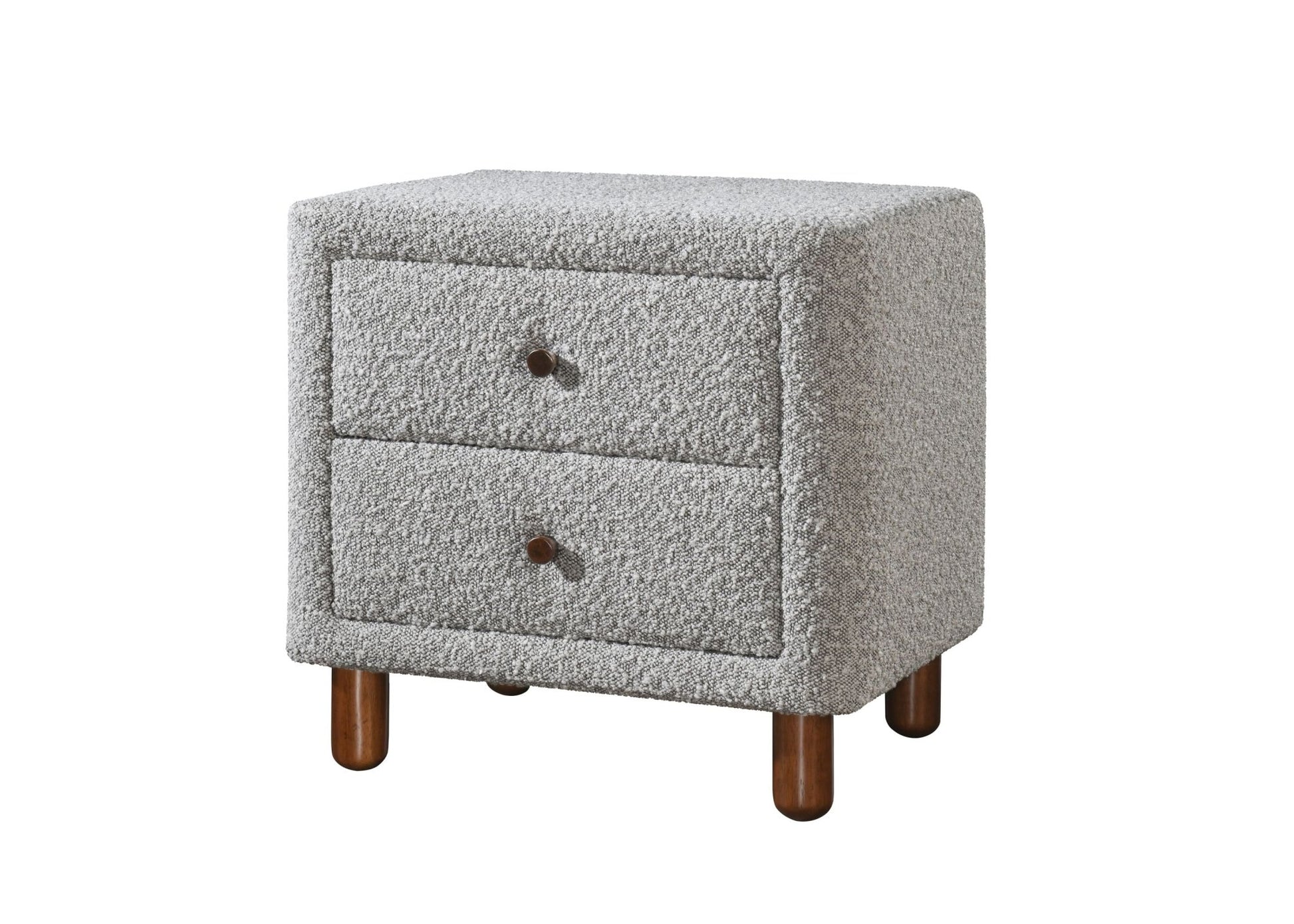 Cleo Gray Boucle Nightstand - 1st Choice Furniture Direct