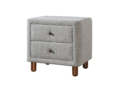 Cleo Gray Boucle Nightstand - 1st Choice Furniture Direct